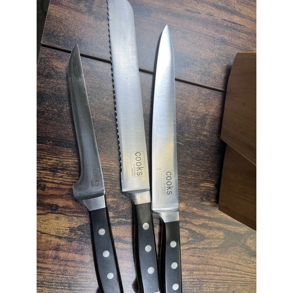 Vintage Cooks JC Penny Wooden Knife Block Set 13 Piece